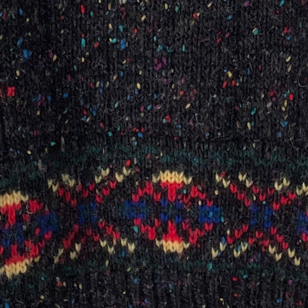 Woolrich sweater vintage hand knit wool black flecked men’s size M - Picture 5 of 6
